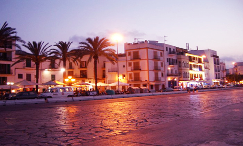 Straat Santa Carossa, rose straat van Ibiza